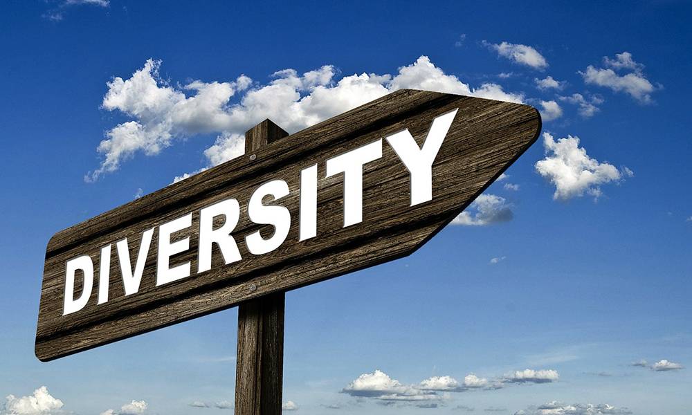 Sign post that says diversity