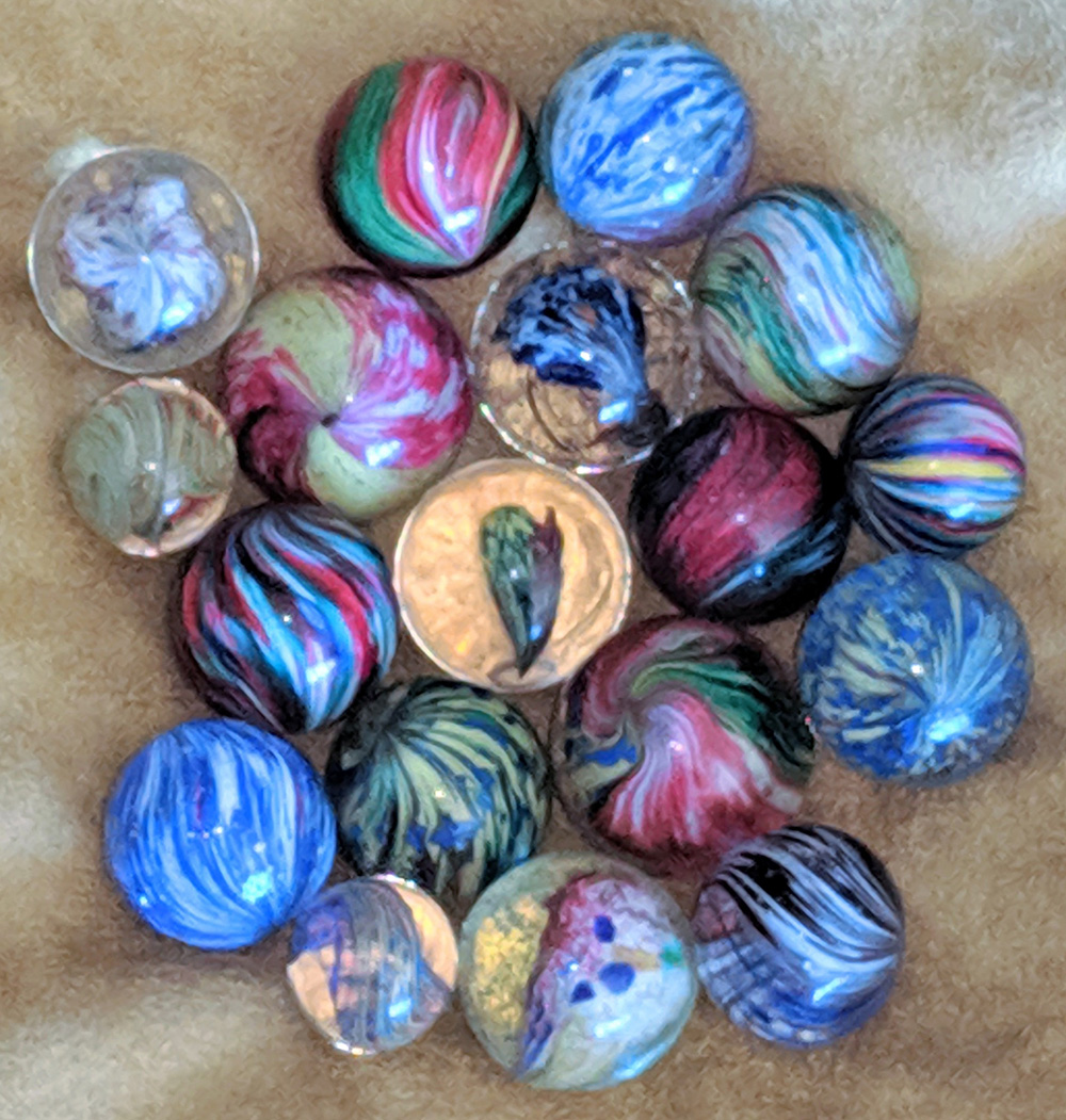 Group of Onionskin marbles