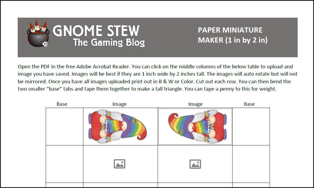 A screenshot of the pdf for the paper mini maker.