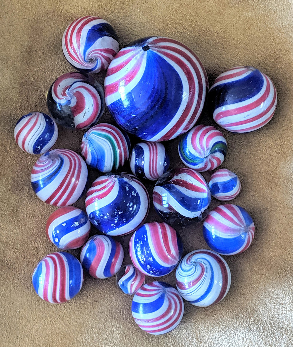 Group of Peppermint marbles