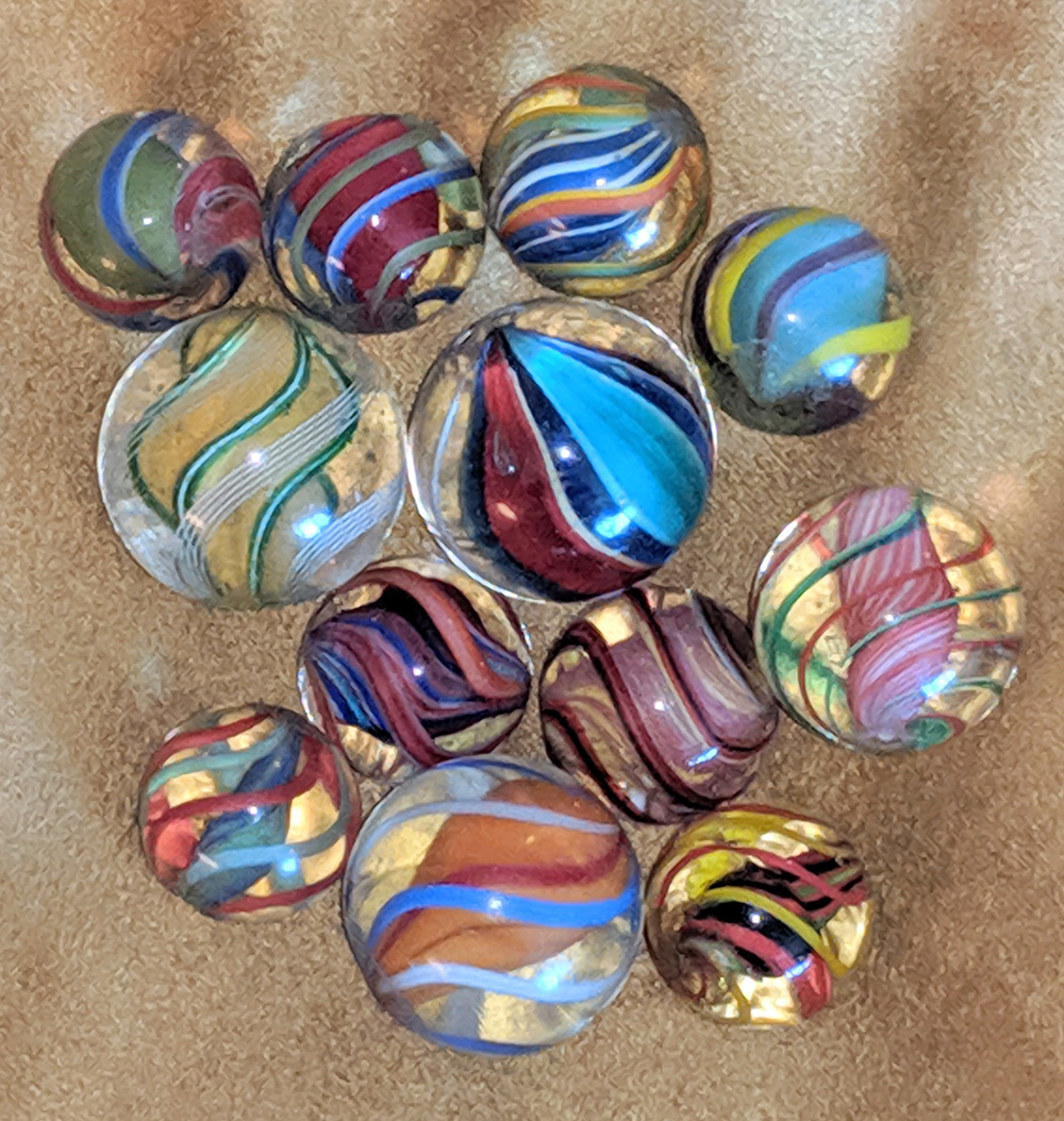 Group of Solid Core Swirl marbles